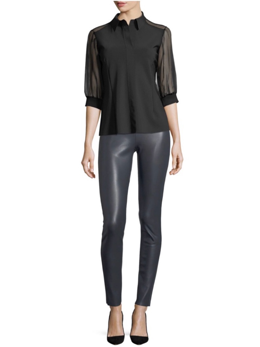 Chiara Boni La Petite Robe Black Pleather Leggings